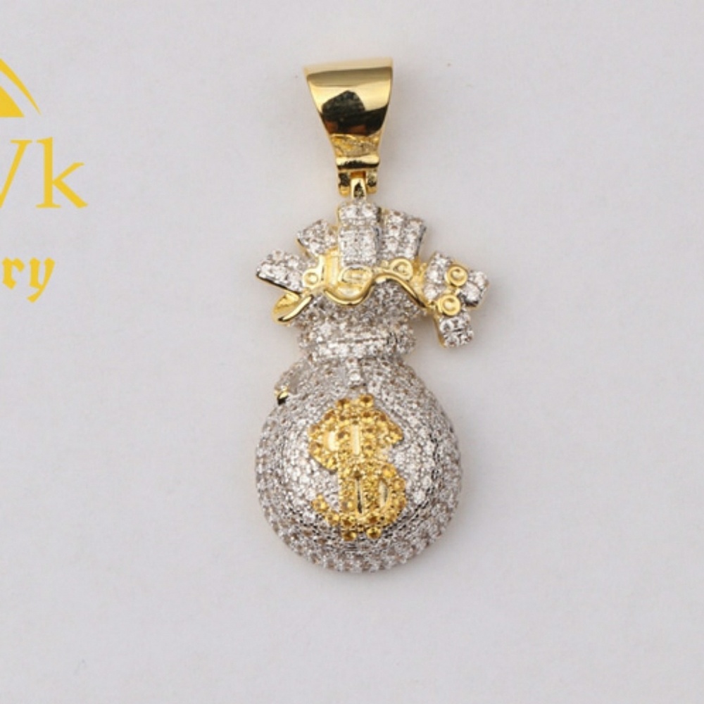 Iced Out Custom Money Dollar Bag Pendant